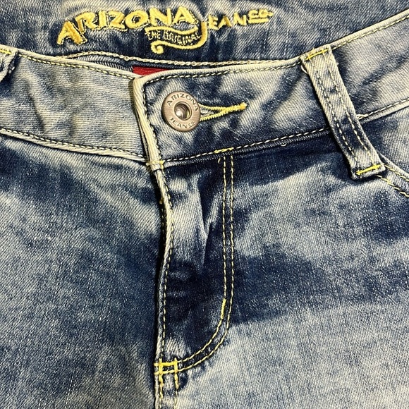 Arizona Light Blue aztec trim Distressed Denim Shorts 5 - Picture 5 of 8